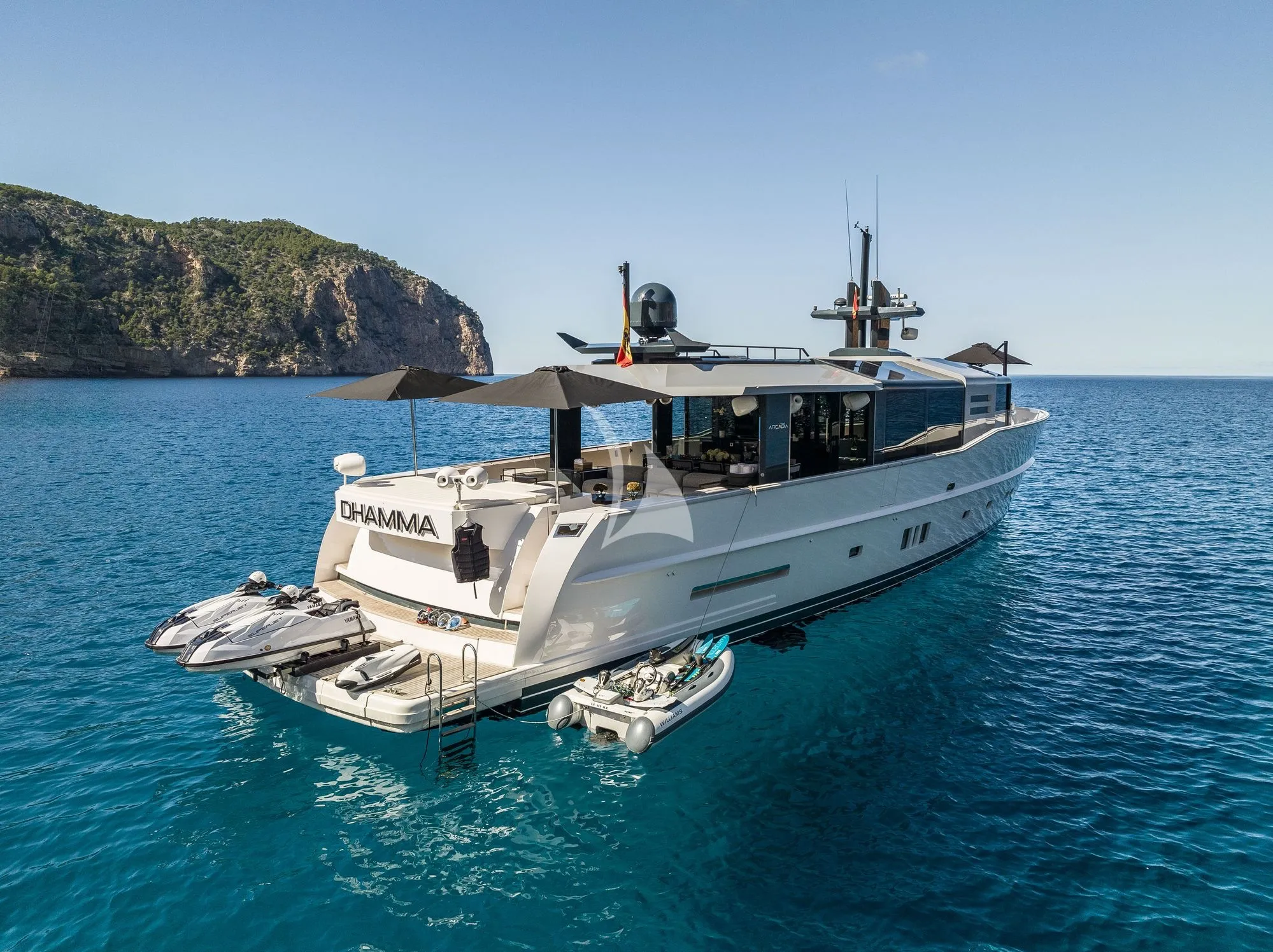Dhamma II 26m Arcadia motor yacht charter Ibiza photo 03